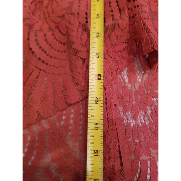 Maurice Women's XL  Rusty Brown Lace Sleeveless Fit & Flare Maxi‎ Dress - Picture 12 of 12